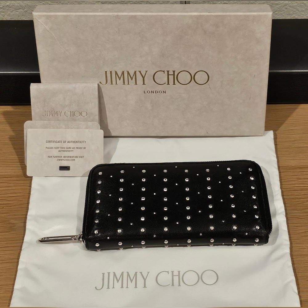 Jimmy Choo Black Studded Wallet